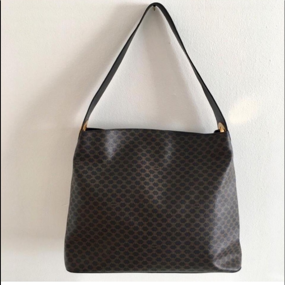 Authentic Celine large coated canvas Shoulder bag